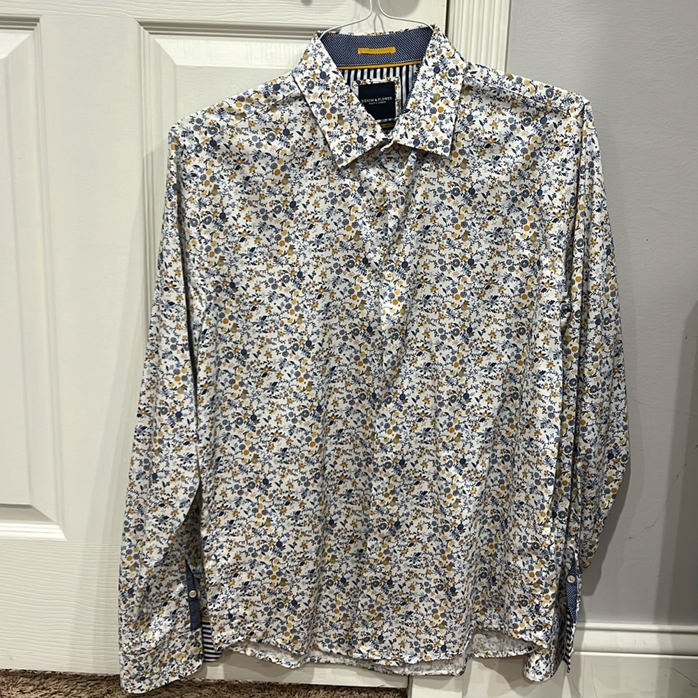 Denim and Flower Ricky Singh Floral Button Down